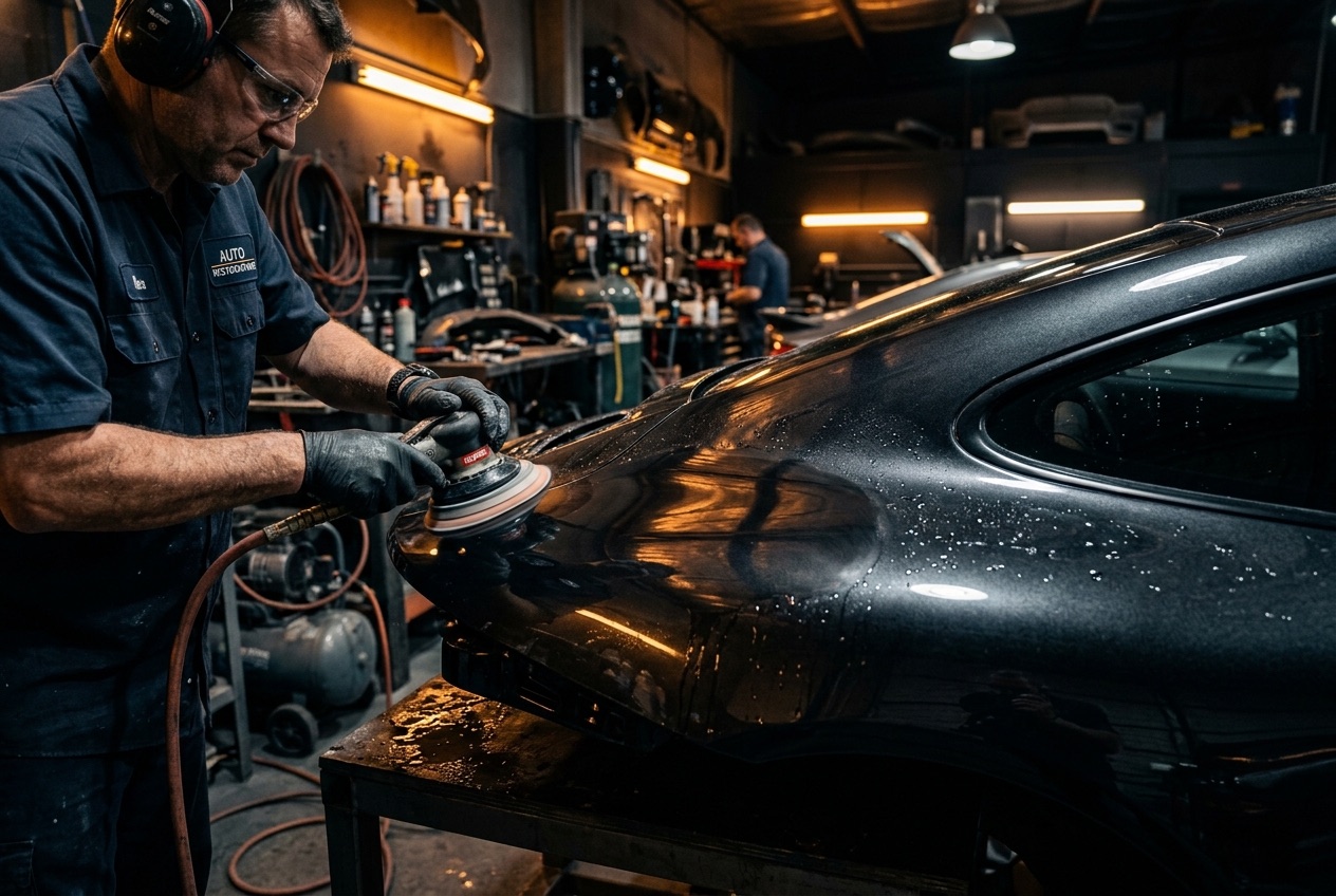 Lucidatura di lamiera in carrozzeria